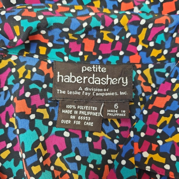 Vintage 90's abstract print button down top 6P - Picture 5 of 6